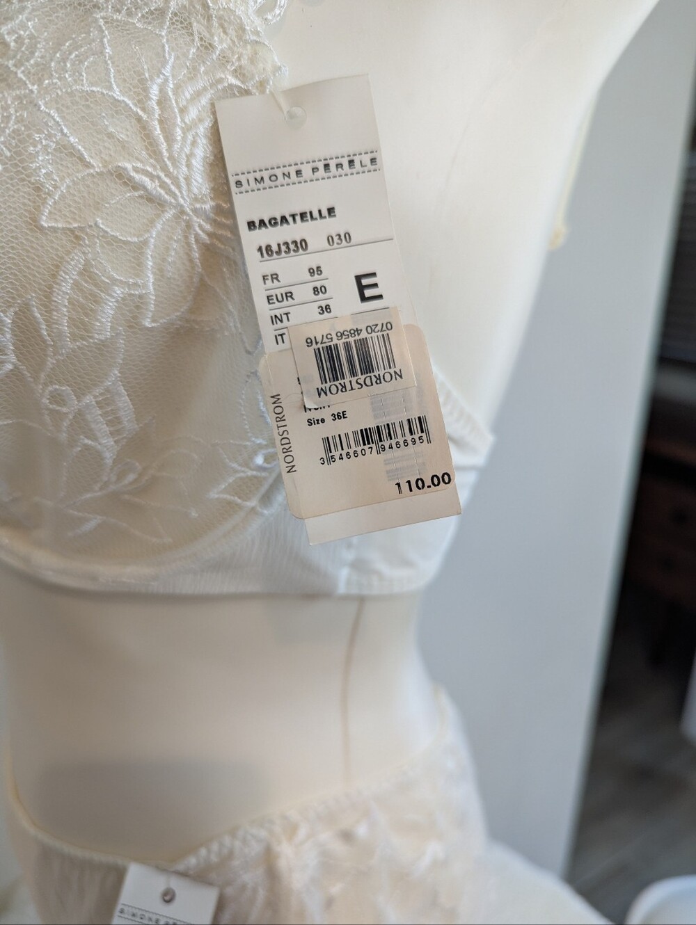 Simone Perele Bagatelle Ivory Lace Bra & Boyshort Set 36E / L NWT - Picture 8 of 12